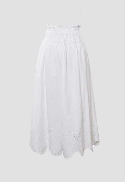 Eyelet Midi Skirt