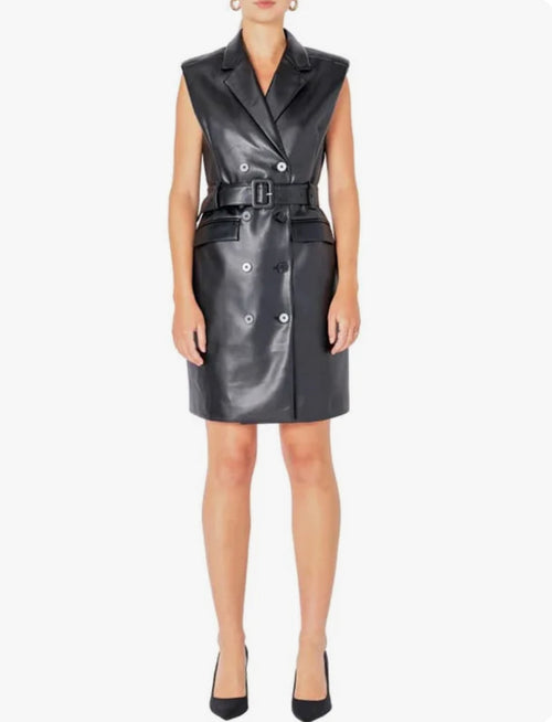 Dana Leather Mini Dress