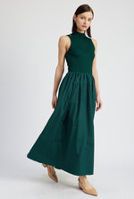 Sigrid mixed media maxi dress