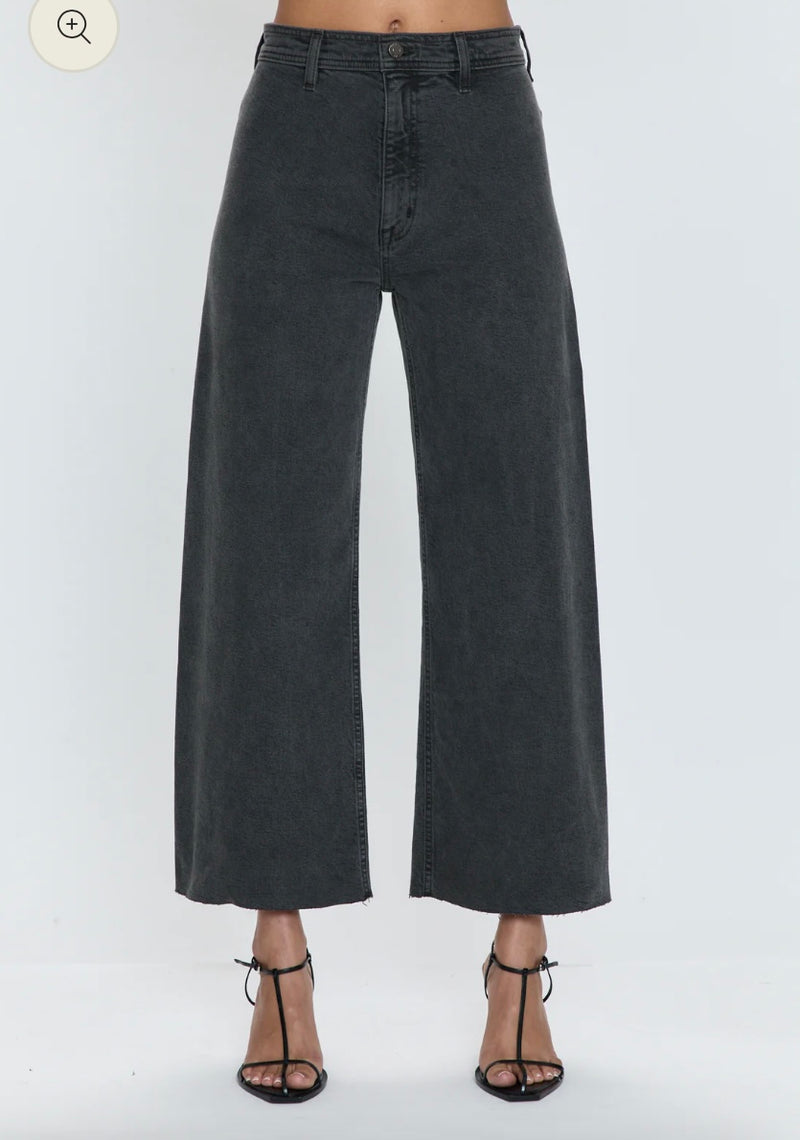 Penny Crop High Rise Wide Leg- Antique Graphite