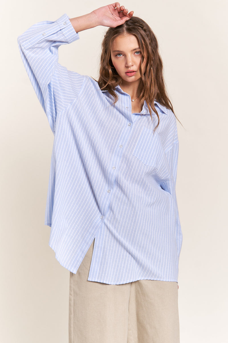 Stacy Striped Oversized Button Down