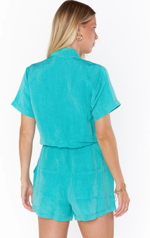 Daylight Romper Teal Linen