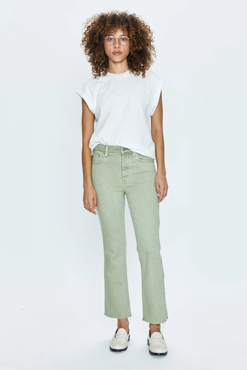 Lennon Hugh Rise Crop - Sage Snow