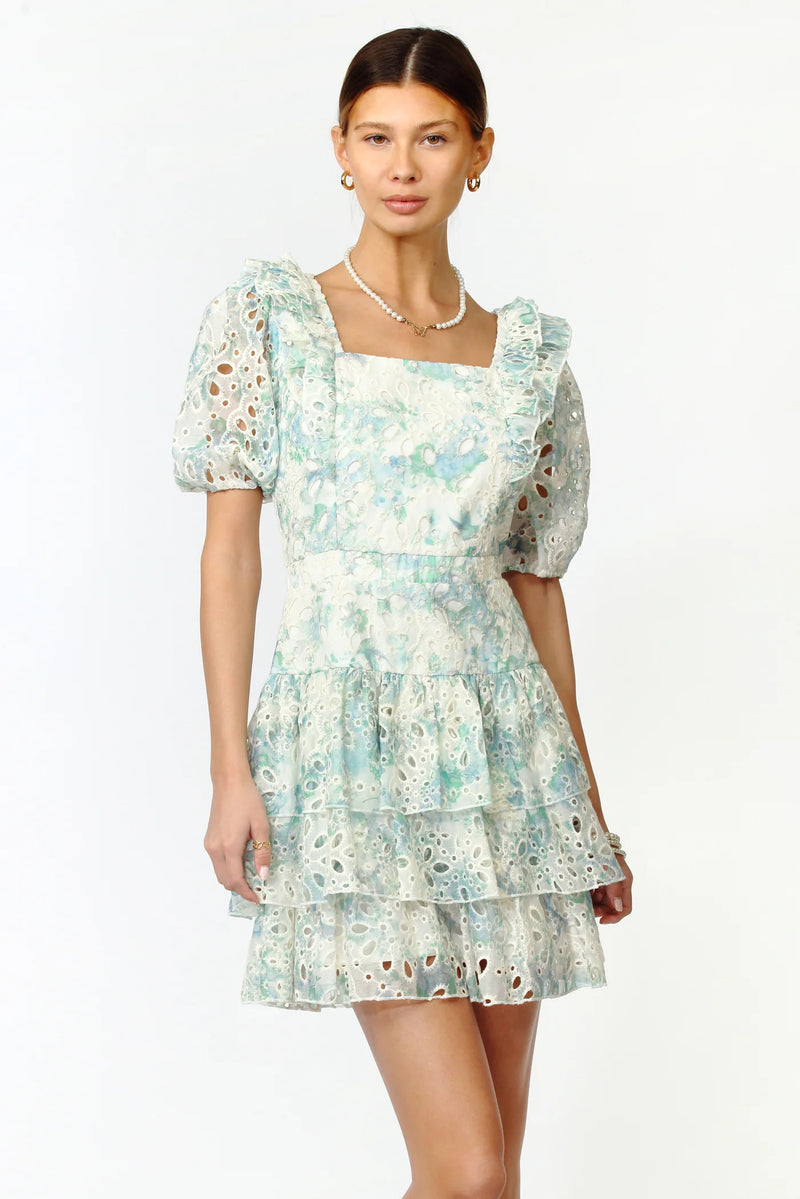 Kerry Eyelet Printed Lace Dress