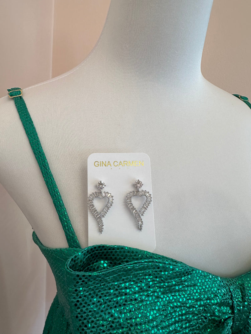 GC Crystal heart earrings