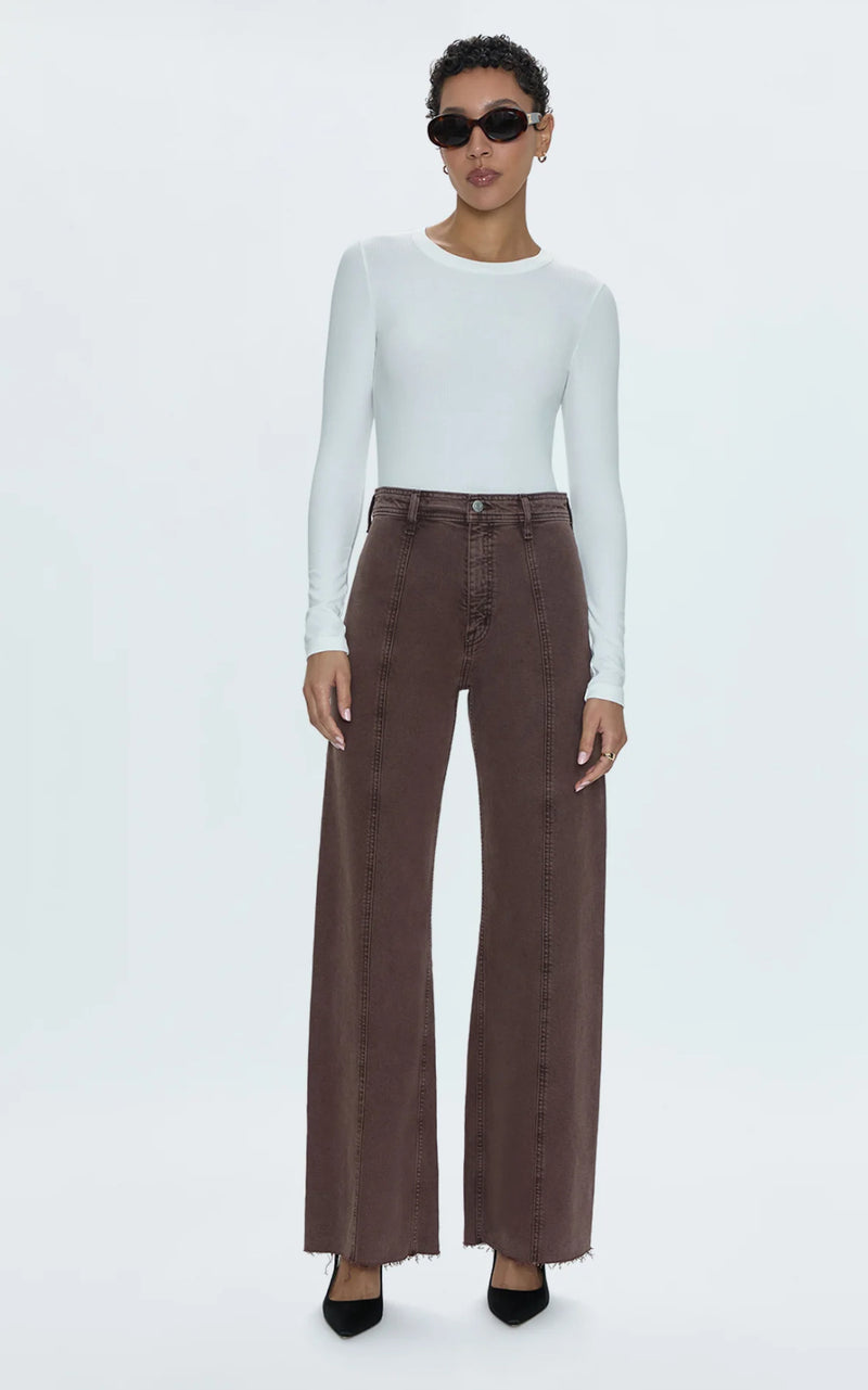 Penny Crop High Rise Wide Leg- Dark Roast