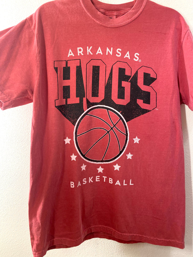 Cardinal Arkansas Razorback Basketball Pro Tee