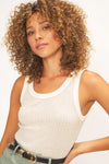 Cooper Ribbed Tank - Oyster Beige