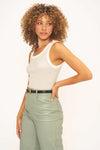 Cooper Ribbed Tank - Oyster Beige