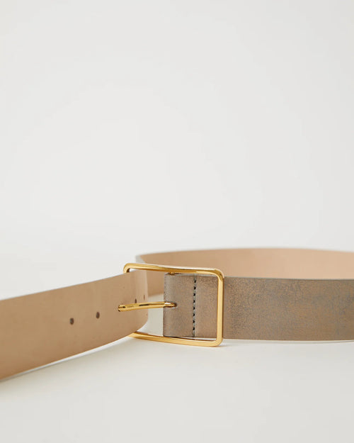 Kyra Geo Metallic Belt- Slate Gold