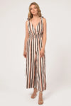 Denise Shoulder Tie Stripe Jumpsuit