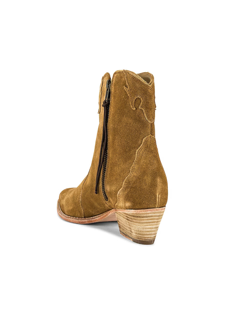 New Frontier Western Boot in Camel Suede