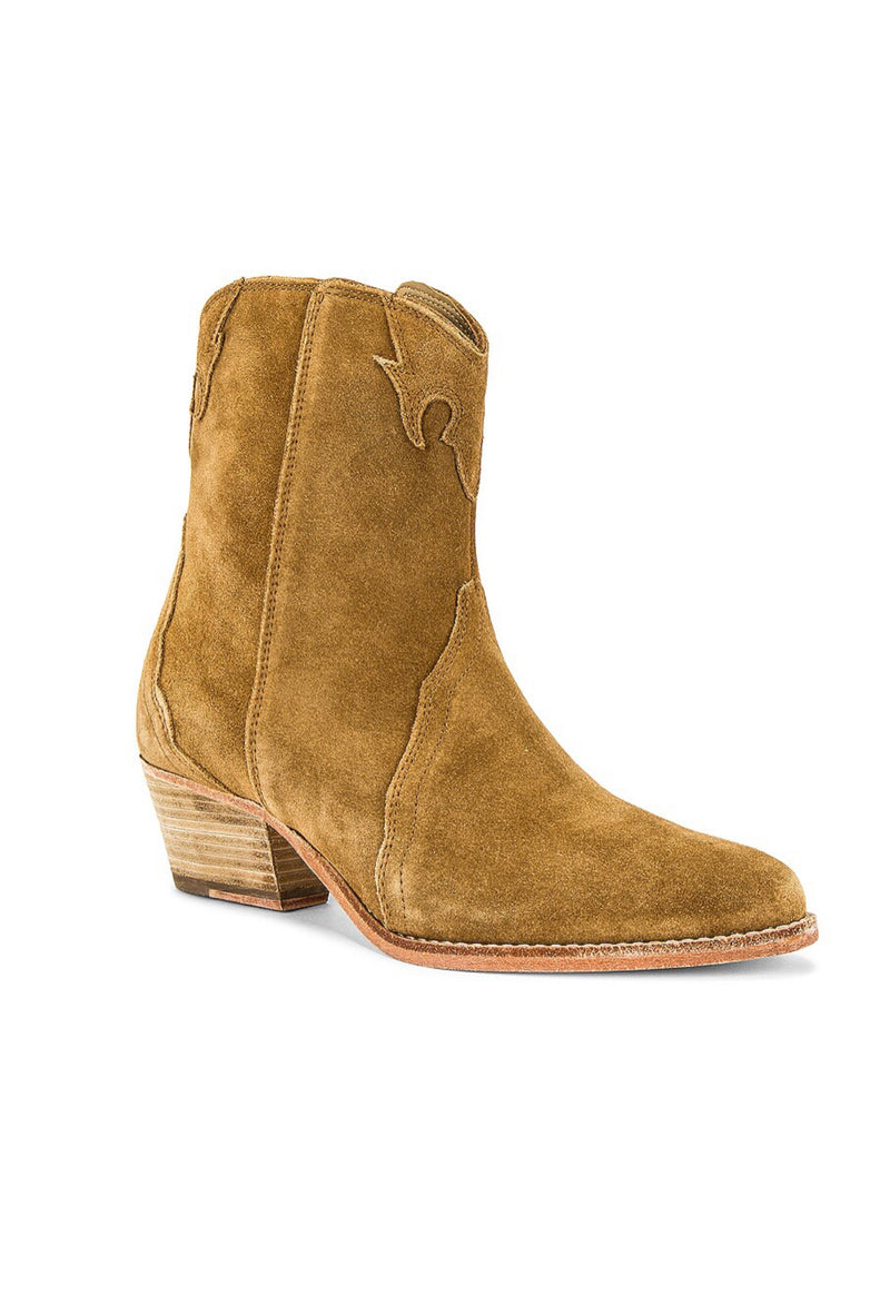 New Frontier Western Boot in Camel Suede