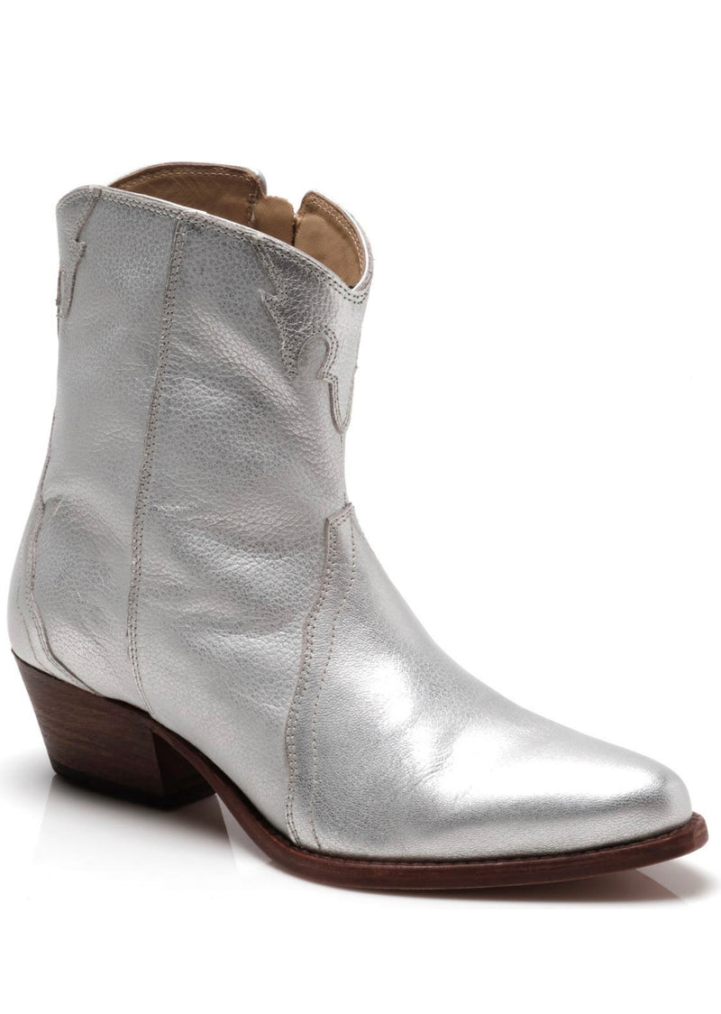 New Frontier Western Boot in Silver