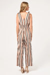 Denise Shoulder Tie Stripe Jumpsuit