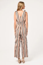 Denise Shoulder Tie Stripe Jumpsuit