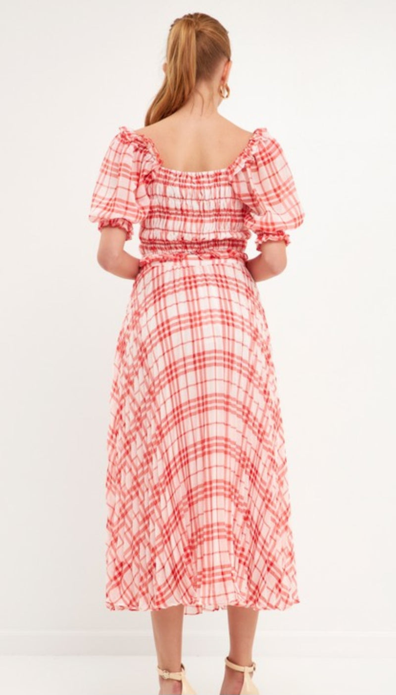 Gingham Smocked Top