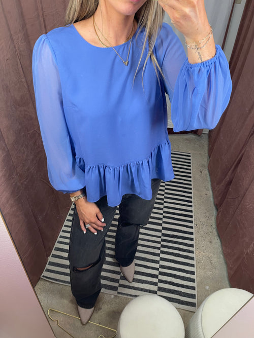 Crepe Light Georgett Peplum Top