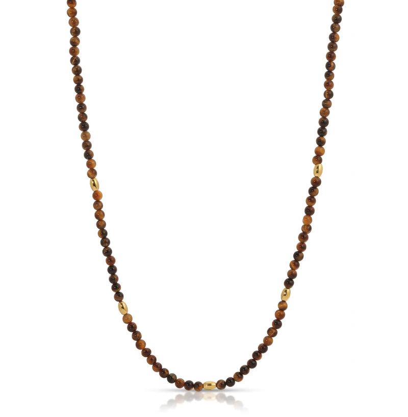 Bali Beaded Necklace - tigers eye