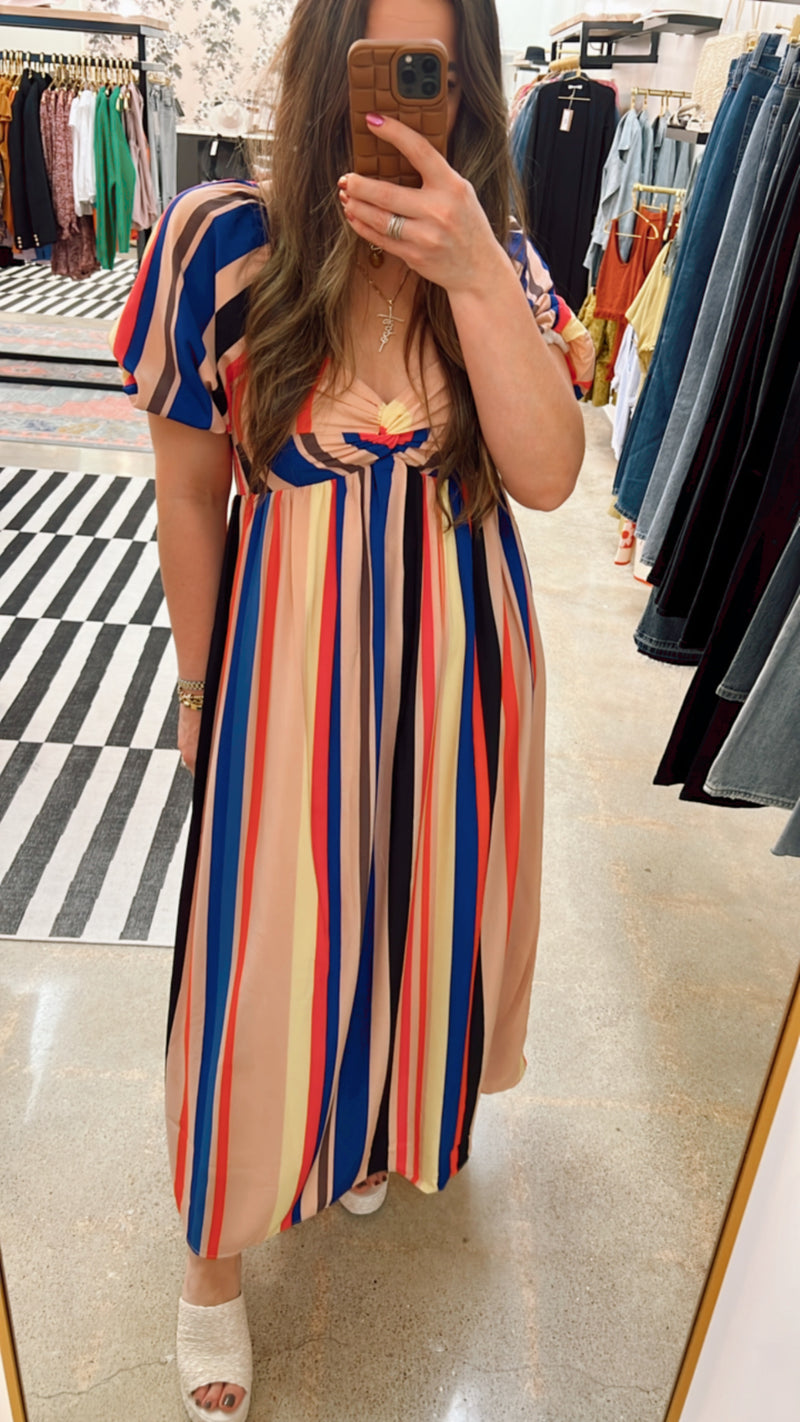 Multi Color Stripe Maxi Dress